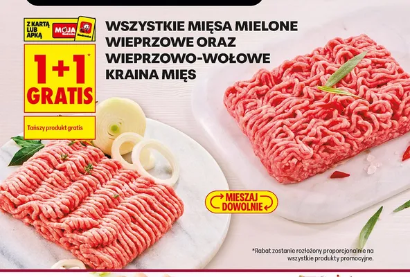 Mięsa mielone wieprzowe oraz wieprzowo-wołowe Kraina Mięs promocja w Biedronka