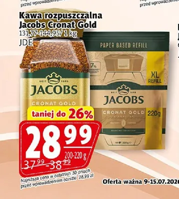 Kawa rozpuszczalna Jacobs Cronat Gold słoik promocja w Prim Market