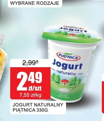 Jogurt naturalny Piątnica promocja w Bingo