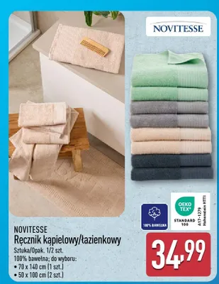Ręcznik łazienkowy 50x100 cm, 2 szt. NOVITESSE promocja w Aldi
