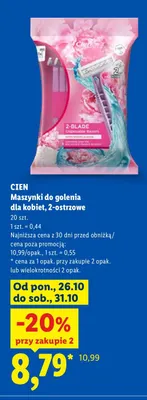 Maszynki do golenia dla kobiet 2-ostrzowe Cien promocja w Lidl