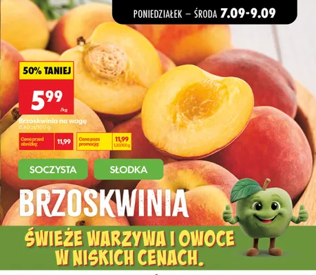 Brzoskwinia na wagę promocja w Biedronka