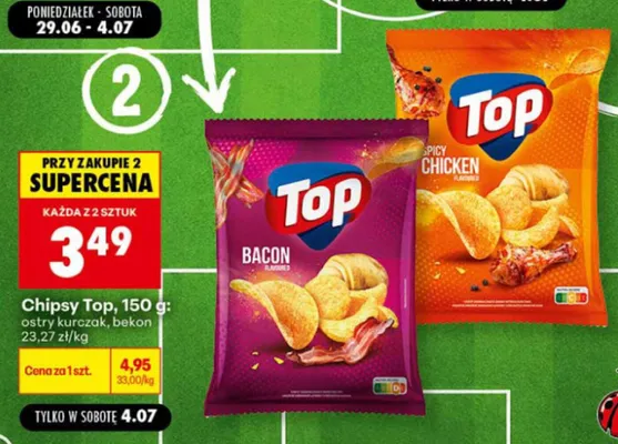 Chipsy o smaku bekonu Top promocja w Biedronka