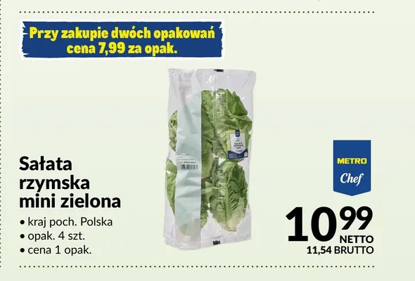 Sałata rzymska mini hiszpania promocja w Makro