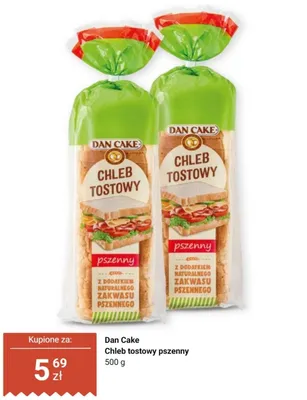 Chleb tostowy pszenny Dan Cake promocja w Dino