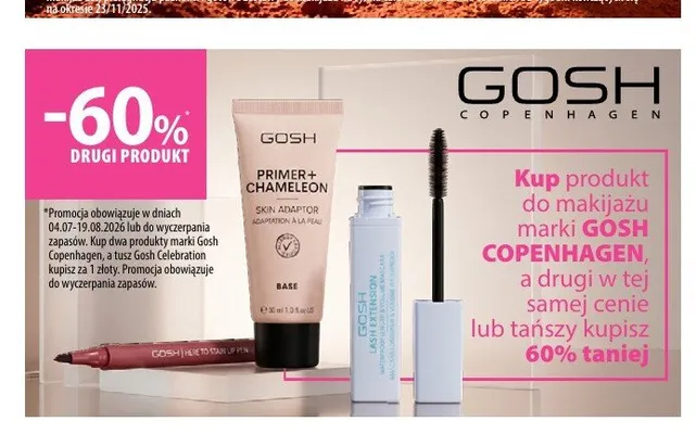 Produkty do makijażu marki Gosh Copenhagen promocja w Hebe