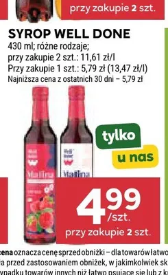 Syrop Well Done promocja w Stokrotka
