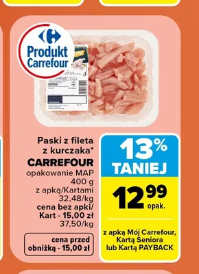 Paski z fileta z kurczaka Carrefour promocja w Carrefour Market