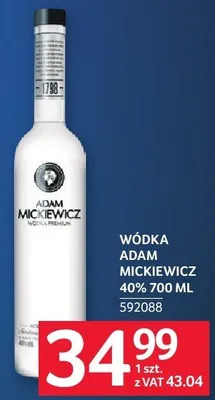 Wódka Adam Mickiewicz 40% 700 ML promocja w Selgros