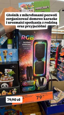 Głośnik karaoke RGB 20W promocja w Biedronka