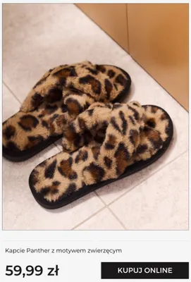 Kapcie Panther z motywem zwierzęcym home&you promocja w home&you