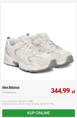 Sneakersy New Balance promocja w eobuwie.pl