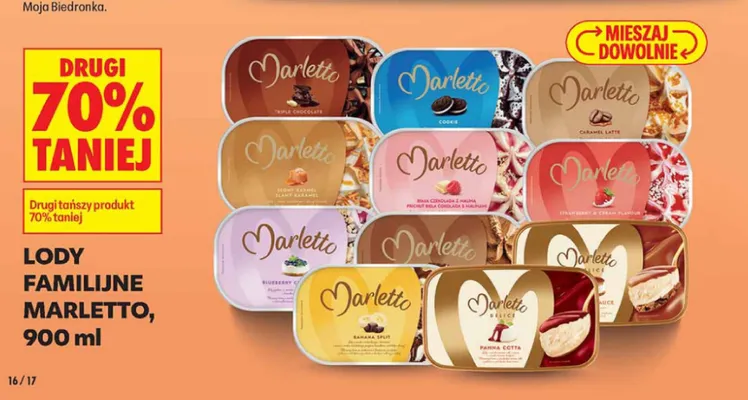 Lody familijne Marletto Banana Split promocja w Biedronka