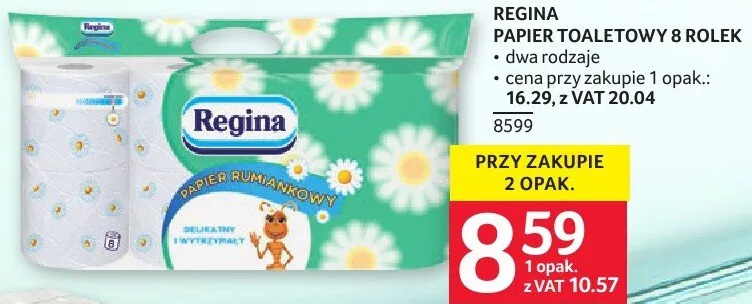 Papier toaletowy Regina 8 rolek promocja w Selgros