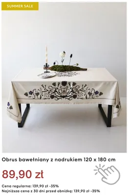 Obrus bawełniany z nadrukiem 120x180 cm promocja w Medicine