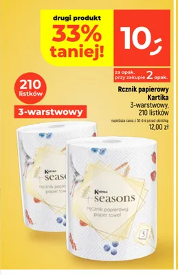 Ręcznik papierowy Kartika Seasons 3-warstwowy 210-pak promocja w Dealz