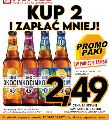 Piwo bezalkoholowe Okocim Limonka z Miętą promocja w Kupiec