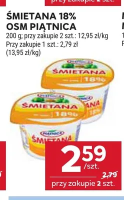 Śmietana OSM Piątnica 18% promocja w Stokrotka