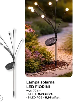 Lampa solarna LED Fiorini 6 LED promocja w PSB Mrówka