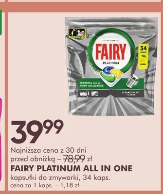 Kapsułki do zmywarki Fairy Platinum All in One promocja w Super-Pharm