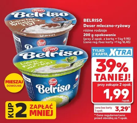 Deser mleczno-ryżowy różne rodzaje promocja w Kaufland