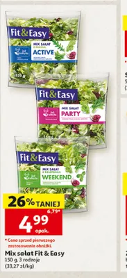 Mix sałat Fit & Easy Weekend promocja w Auchan
