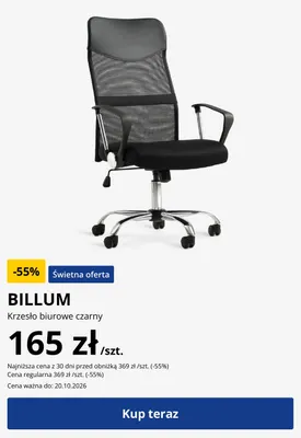 Krzesło biurowe Billum promocja w Jysk