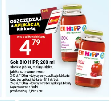 Sok BIO słodkie jabłka HiPP promocja w Twój Market