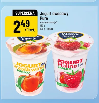 Jogurt owocowy Mleczne Ogrody Pure brzoskwinia jabłko promocja w POLOmarket