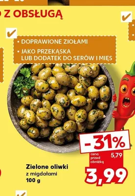 Zielone oliwki z migdałami promocja w Kaufland
