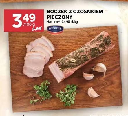 Boczek z czosnkiem pieczony Hańderek promocja w Stokrotka