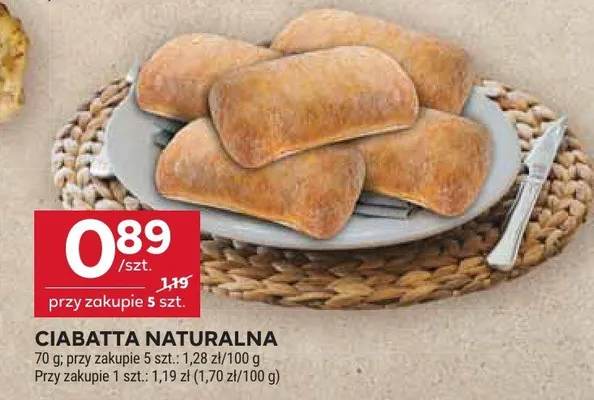 Ciabatta naturalna Stokrotka promocja w Stokrotka