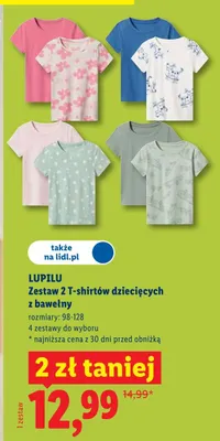 Zestaw 2 T-shirtów dziecięcych z bawełny promocja w Lidl