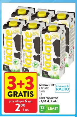 Mleko UHT Łaciate 2,0% promocja w Intermarche