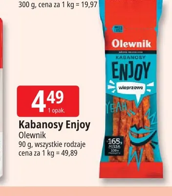 Kabanosy Olewnik Enjoy promocja w Leclerc