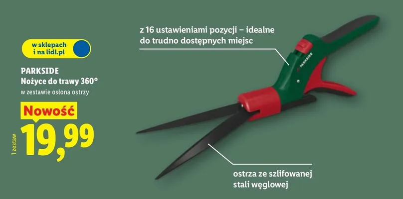 Nożyce do trawy 360° promocja w Lidl