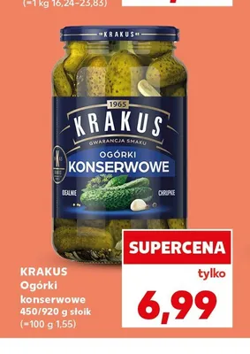Ogórki konserwowe Krakus promocja w Kaufland