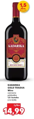 Wino czerwone półsłodkie Gold Tradija promocja w Kaufland