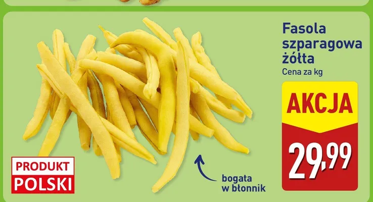 Fasola szparagowa żółta polska promocja w Aldi
