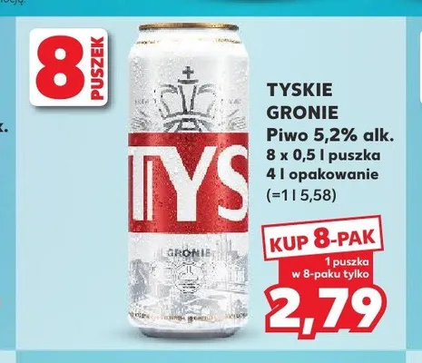 Piwo Tyskie Gronie 8-pak 500 ml promocja w Kaufland