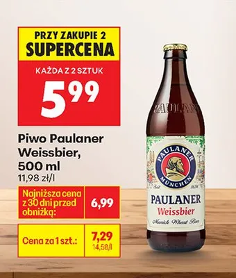 Piwo Weissbier promocja w Biedronka