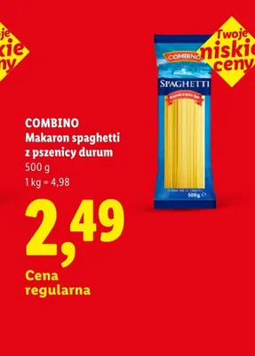 Makaron spaghetti z pszenicy durum Combino promocja w Lidl