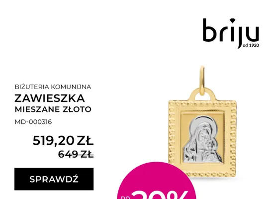 Zawieszka mieszane złoto promocja w Briju