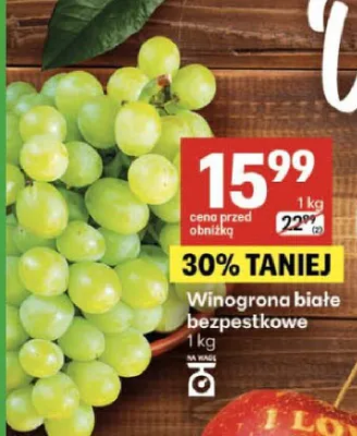 Winogrona białe bezpestkowe promocja w Delikatesy Centrum