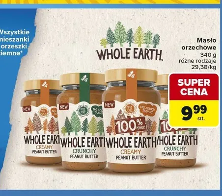 Masło orzechowe Whole Earth Crunchy 100% Peanuts promocja w Carrefour