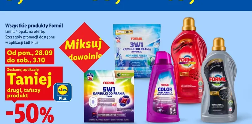 Kapsułki do prania Formil 5w1 Color promocja w Lidl