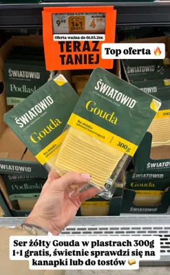 Ser żółty Gouda plastry promocja w Biedronka