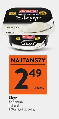 Skyr natural Ehrmann promocja w Intermarche