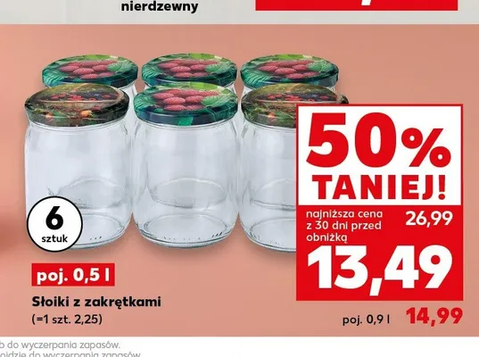 Słoiki z zakrętkami 6-pak 0,5 l promocja w Kaufland