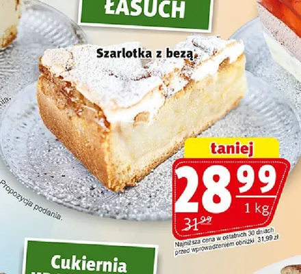 Szarlotka z bezą Cukiernia Łasuch promocja w Prim Market